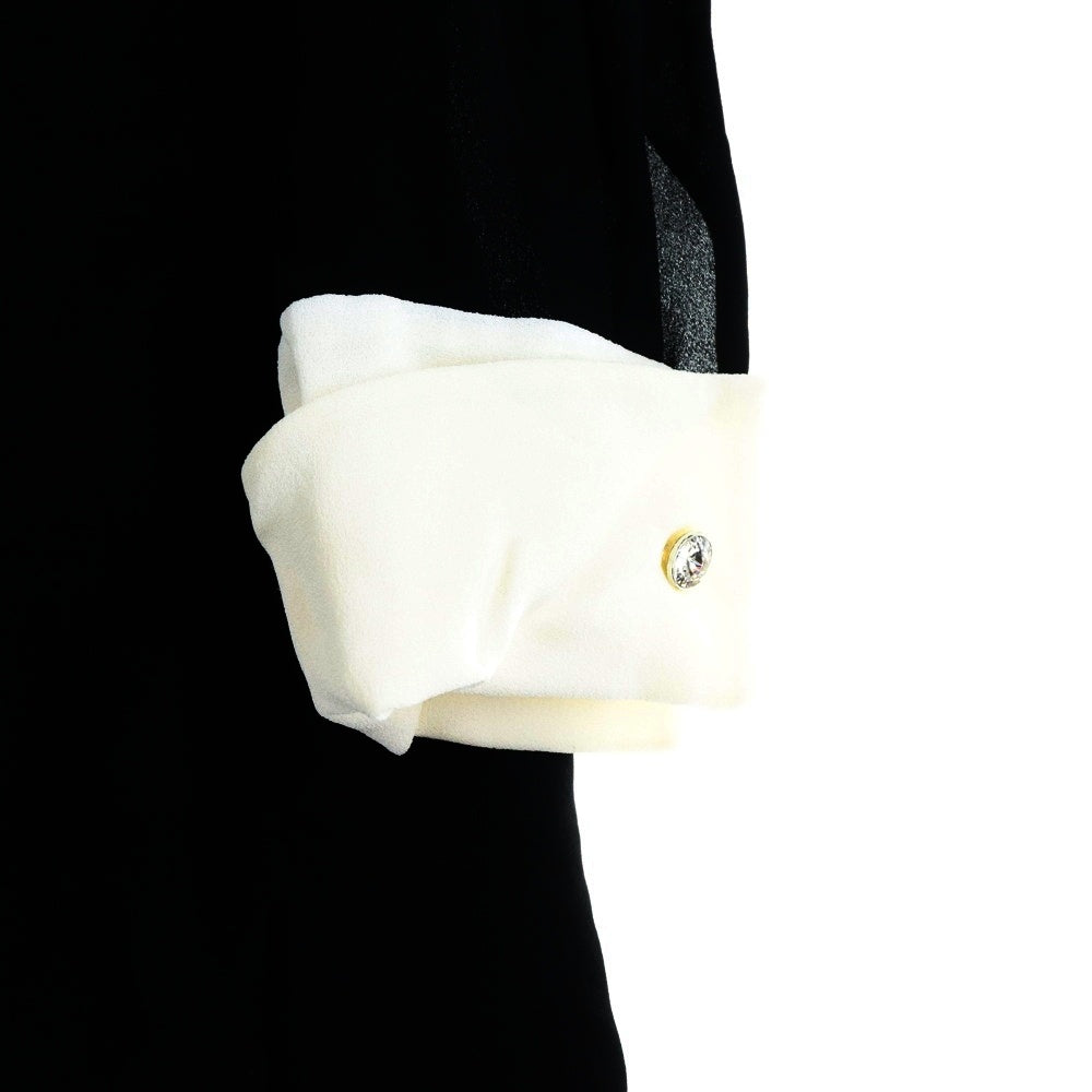 miumiu(ミュウミュウ) プリーツシャツ ドッキング ワンピース ホワイト×ブラック MF3114