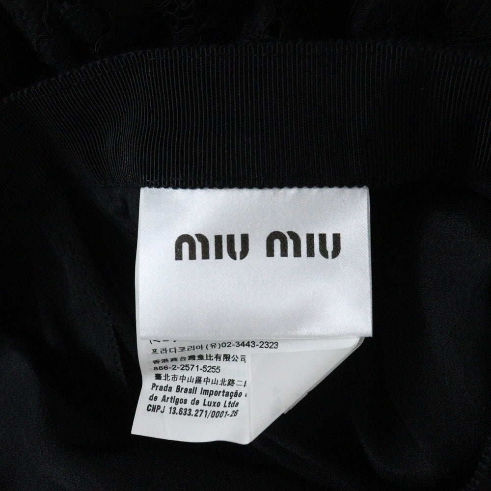 miumiu(ミュウミュウ) 19SS フラワー総柄レース ミディアム フレア スカート ブラック レディース MG1282