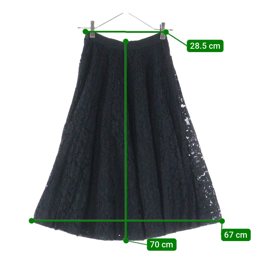 miumiu(ミュウミュウ) 19SS フラワー総柄レース ミディアム フレア スカート ブラック レディース MG1282