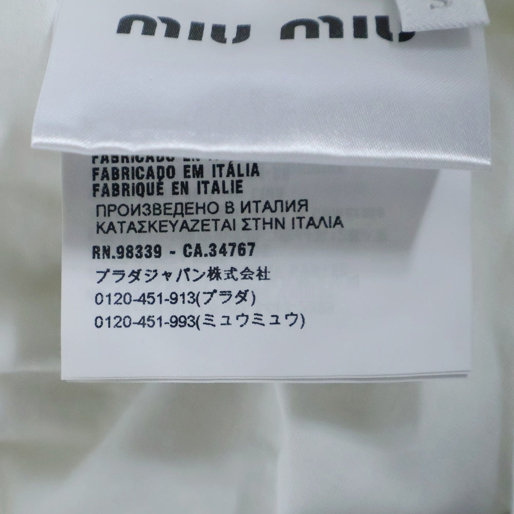 miumiu(ミュウミュウ) リボン ロゴクルーネック半袖Tシャツ ホワイト レディース MJN028