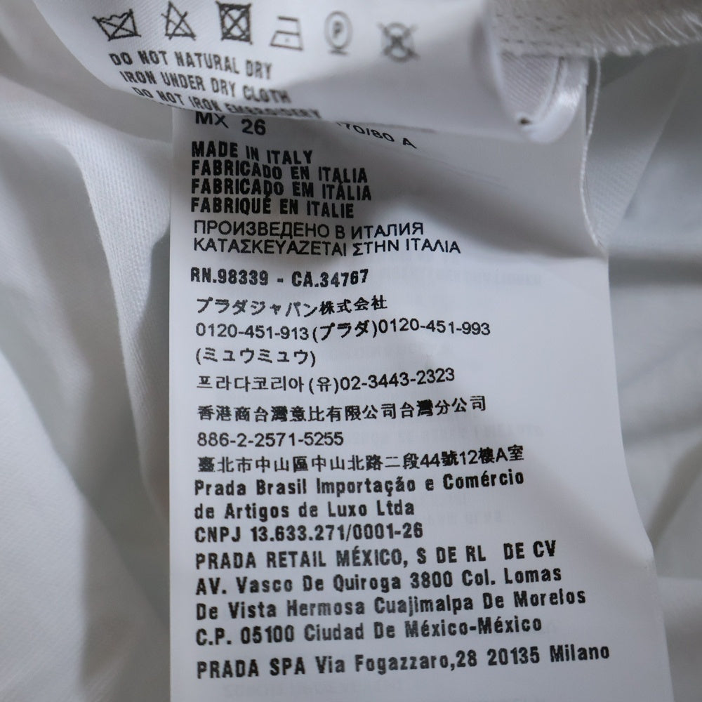miumiu(ミュウミュウ) クリスタルリボンロゴ半袖Tシャツ ホワイト レディース MJN137