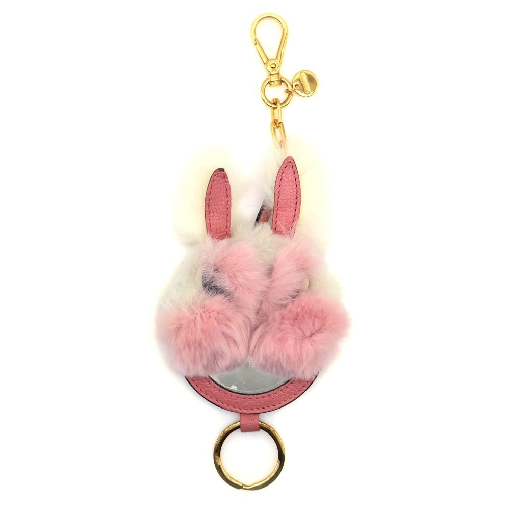 miumiu(ミュウミュウ) ウサギ モチーフ ミラー キーチャーム ピンク 5TL242
