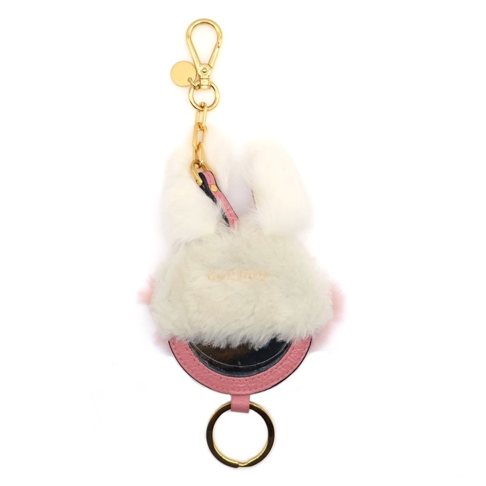 miumiu(ミュウミュウ) ウサギ モチーフ ミラー キーチャーム ピンク 5TL242