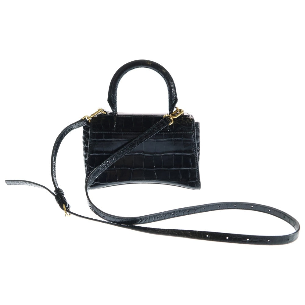BALENCIAGA(バレンシアガ) アワーグラス ミニ ショルダーバッグ ブラック 型押し 592833