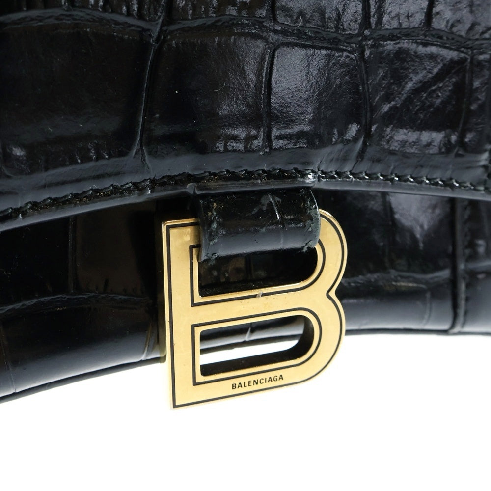 BALENCIAGA(バレンシアガ) アワーグラス ミニ ショルダーバッグ ブラック 型押し 592833