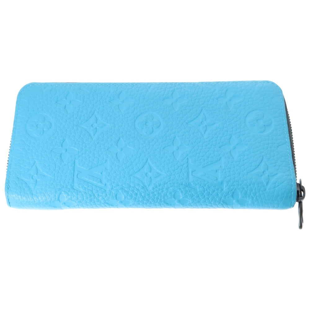 LOUIS VUITTON(ルイヴィトン) モノグラムアンプラント レザージッピーロングウォレット 長財布 ブルー M69048