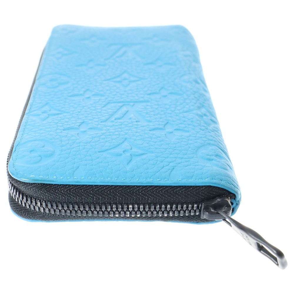 LOUIS VUITTON(ルイヴィトン) モノグラムアンプラント レザージッピーロングウォレット 長財布 ブルー M69048