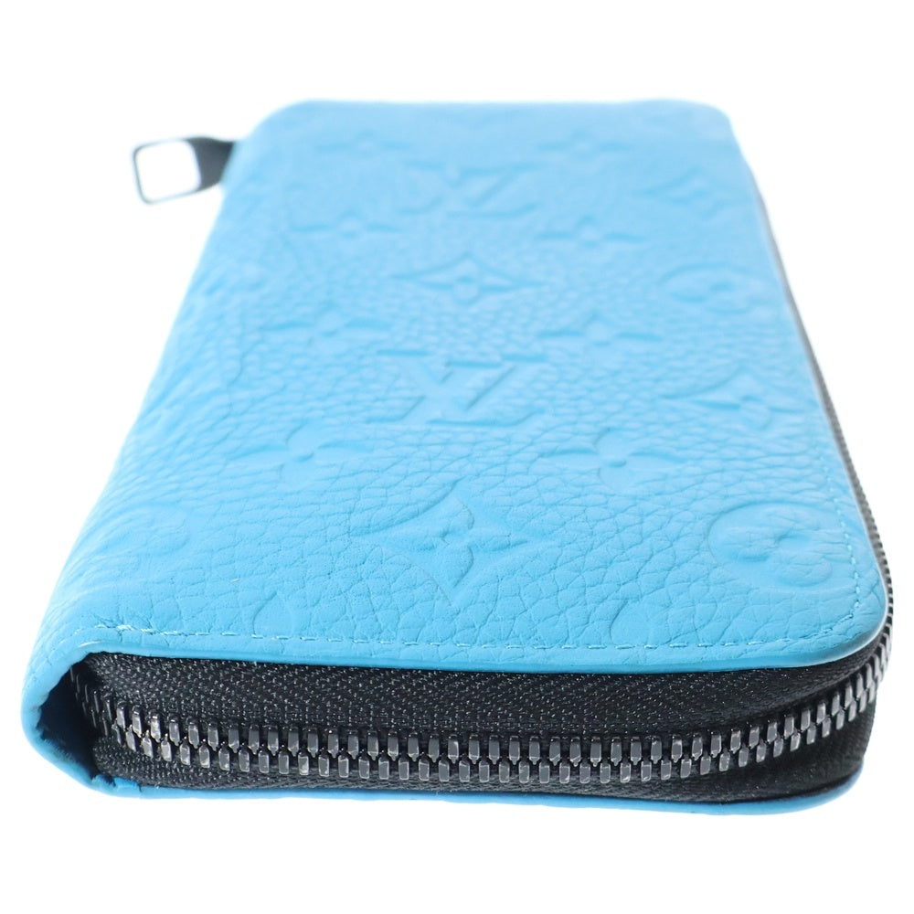 LOUIS VUITTON(ルイヴィトン) モノグラムアンプラント レザージッピーロングウォレット 長財布 ブルー M69048