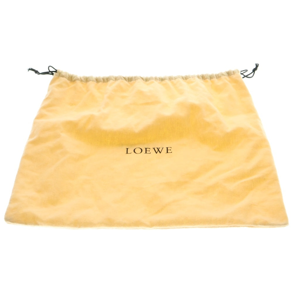 LOEWE(ロエベ) ナッパアイレ アナグラム エンボスロゴ チャーム付き ラムスキン レザー ハンドバッグ ゴールド金具 ブラック