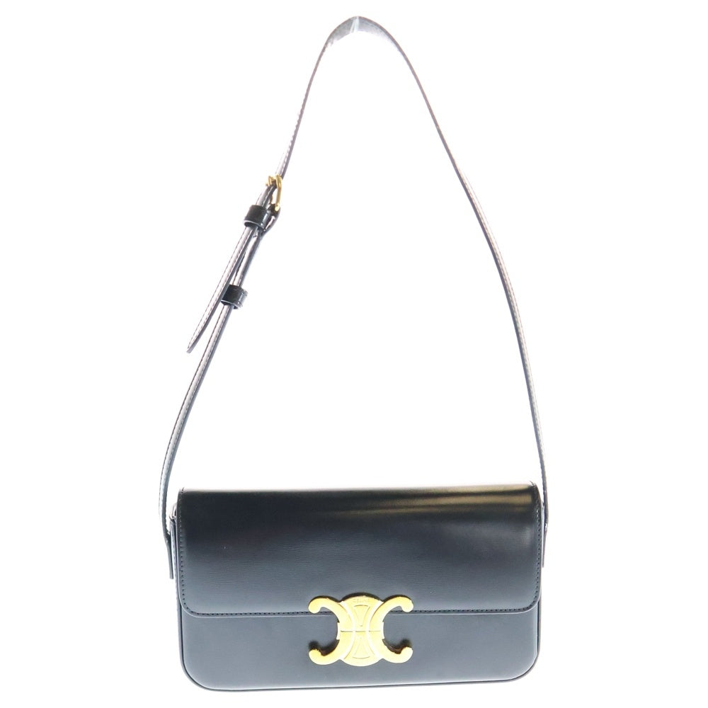 CELINE(セリーヌ) トリオンフ クロード ワンショルダーバッグ ハンドバッグ ブラック ゴールド金具 レザー