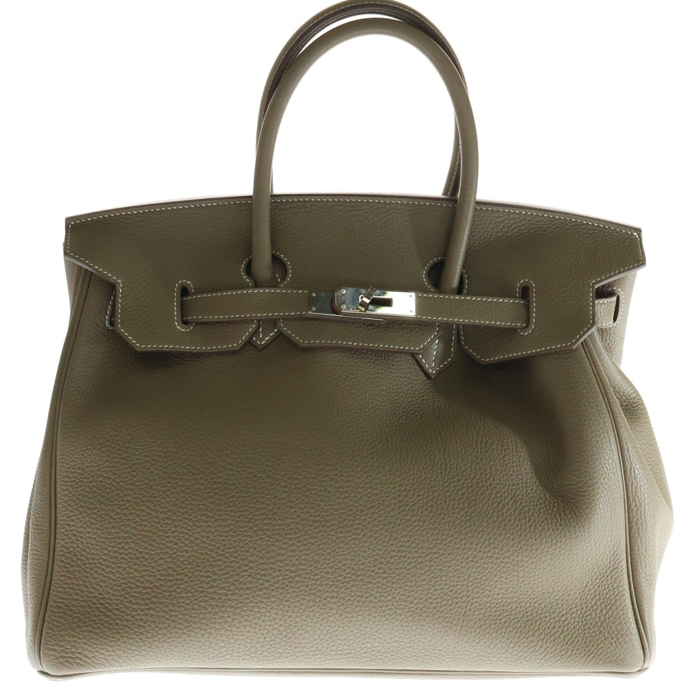 HERMES(エルメス) バーキン35 エトゥープ トゴ レザー ハンドバッグ シルバー金具 ブラウン Z刻印
