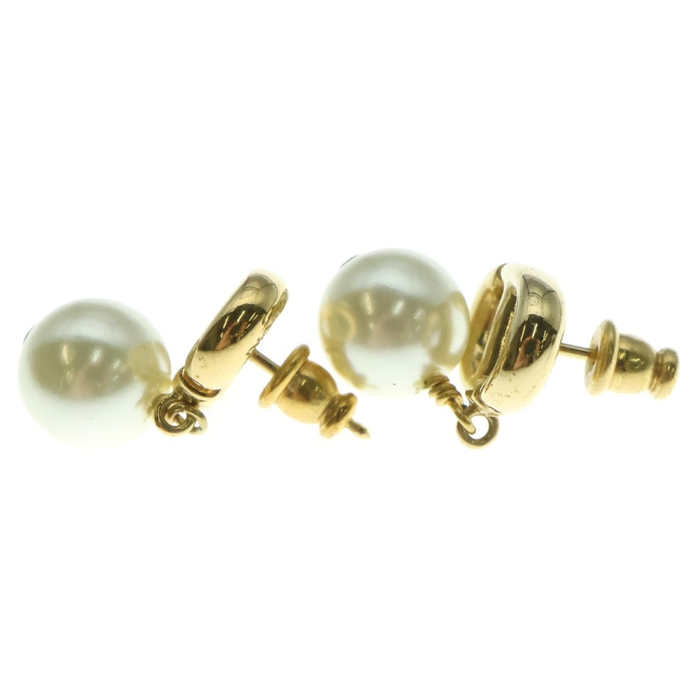 Christian Dior(クリスチャンディオール) Petit CDロゴ フェイクパール ドロップピアス ゴールド