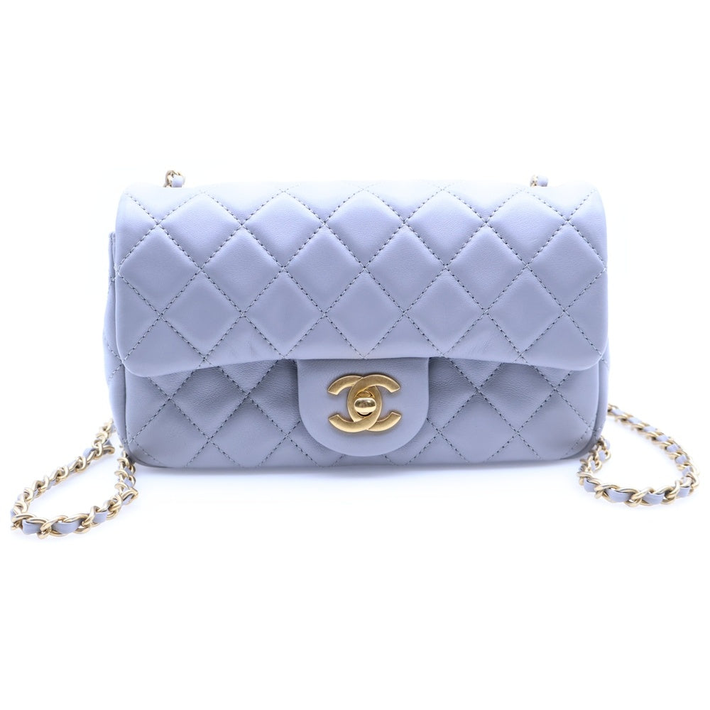 CHANEL(シャネル) ミニマトラッセ20 ラムスキン レザー ココマーク ココボール Sフラップ シングルチェーンショルダーバッグ ゴールド金具 グレー AS1787