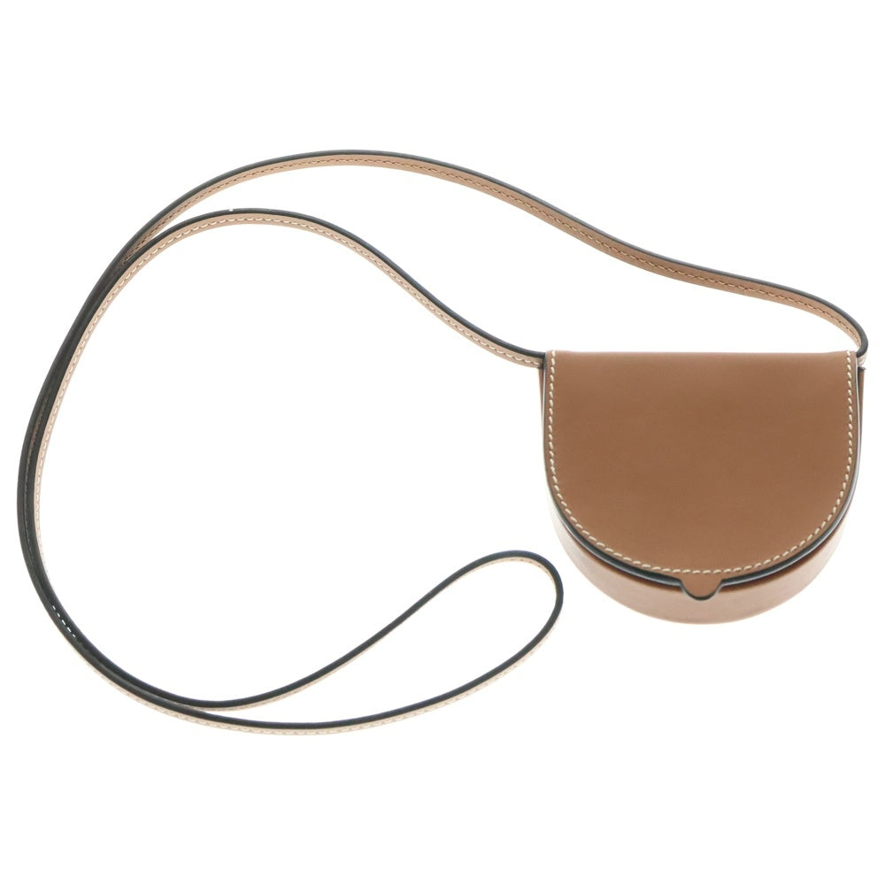 LOEWE(ロエベ) ヒールポーチ ミニ アナグラムロゴ レザー ショルダーバッグ コインケース ブラウン 109.54.T15