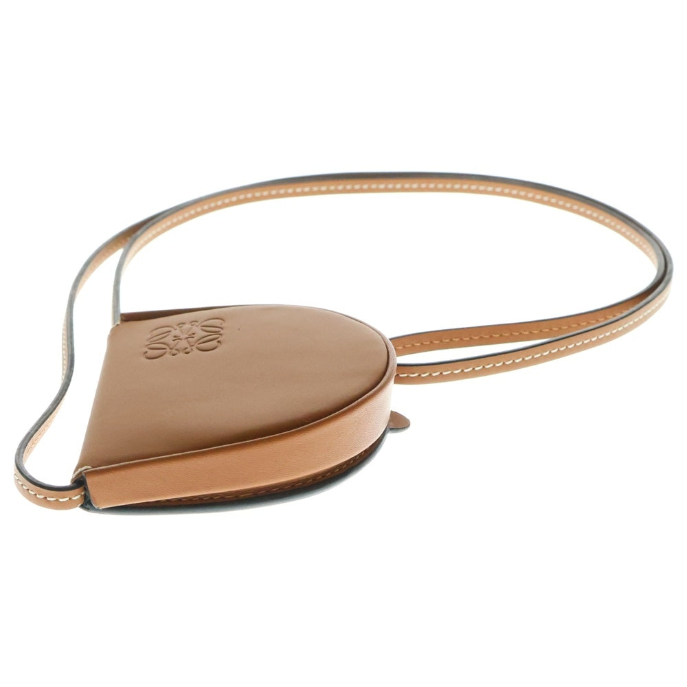 LOEWE(ロエベ) ヒールポーチ ミニ アナグラムロゴ レザー ショルダーバッグ コインケース ブラウン 109.54.T15