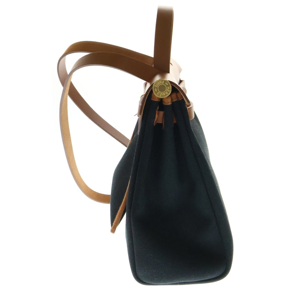 HERMES(エルメス) エールバッグジップ PM フォーヴ×ノワール トワルミリテール×ヴァッシュハンター ブラック×ブラウン ゴールド金具 レザー×キャンバス W刻印