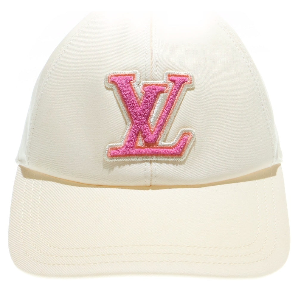 LOUIS VUITTON(ルイヴィトン) LVリミックス シグネチャー ワッペンロゴ コットン 6パネル ベースボールキャップ 帽子 アイボリー/ピンク M7289M