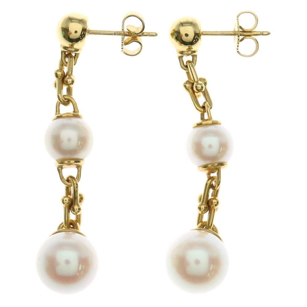 TIFFANY&Co(ティファニー) ハードウェア トリプル ドロップ リンク パール ピアス K18YG イエローゴールド