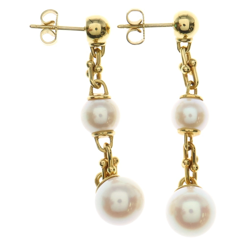 TIFFANY&Co(ティファニー) ハードウェア トリプル ドロップ リンク パール ピアス K18YG イエローゴールド