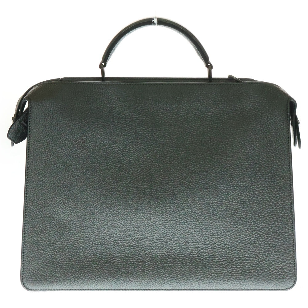 FENDI(フェンディ) ピーカブー アイシーユー ミディアム メタリックレザー ハンドバッグ シルバー金具 グレー 7VA529