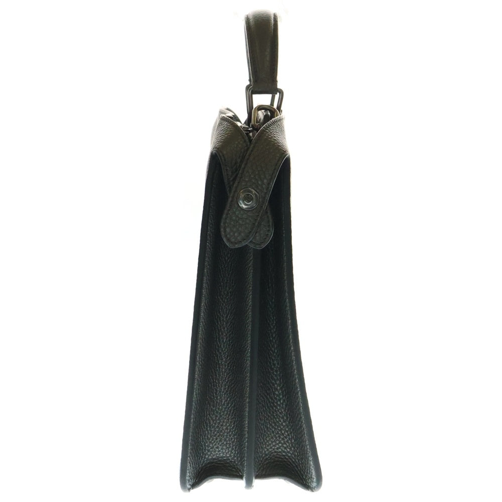 FENDI(フェンディ) ピーカブー アイシーユー ミディアム メタリックレザー ハンドバッグ シルバー金具 グレー 7VA529