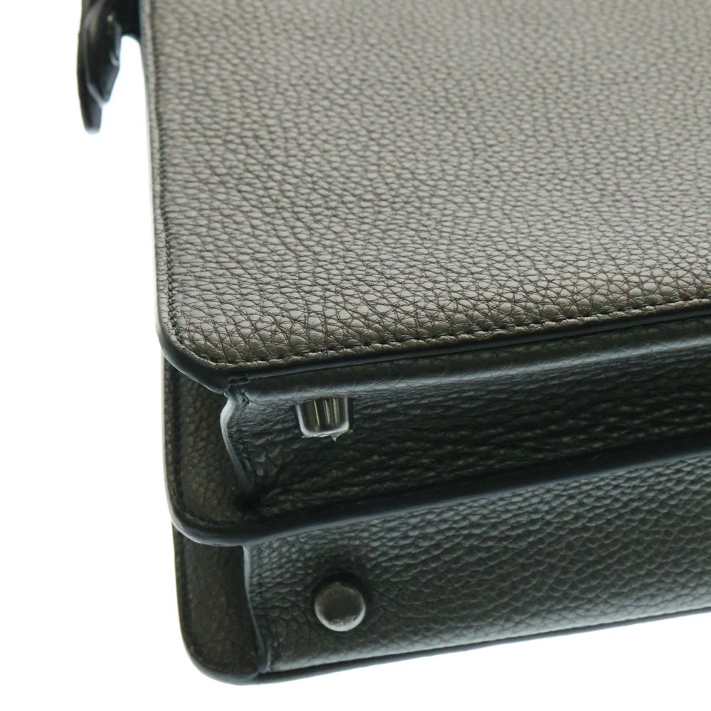 FENDI(フェンディ) ピーカブー アイシーユー ミディアム メタリックレザー ハンドバッグ シルバー金具 グレー 7VA529