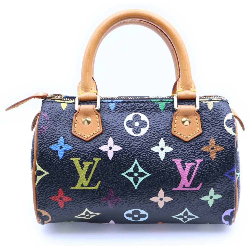 LOUIS VUITTON(ルイヴィトン) ミニスピーディ モノグラム マルチカラー PVC レザー ハンドバッグ ブラック/ブラウン M92644