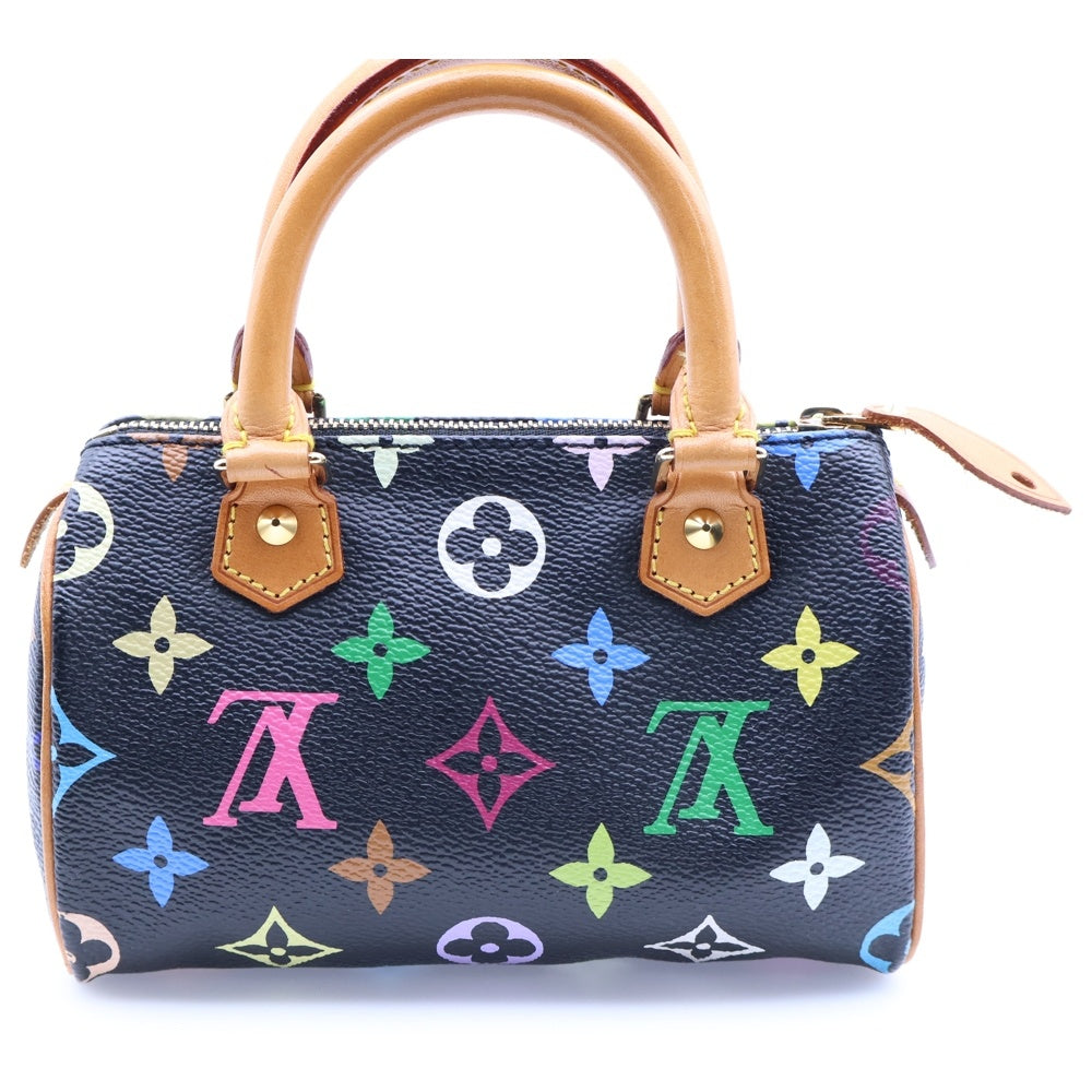 LOUIS VUITTON(ルイヴィトン) ミニスピーディ モノグラム マルチカラー PVC レザー ハンドバッグ ブラック/ブラウン M92644