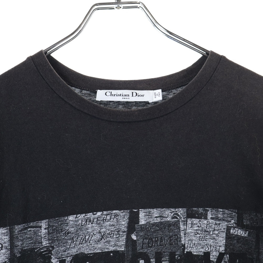 Christian Dior(クリスチャンディオール) ロゴクルーネック半袖フォトTシャツ カットソー ブラック 853T03TY428
