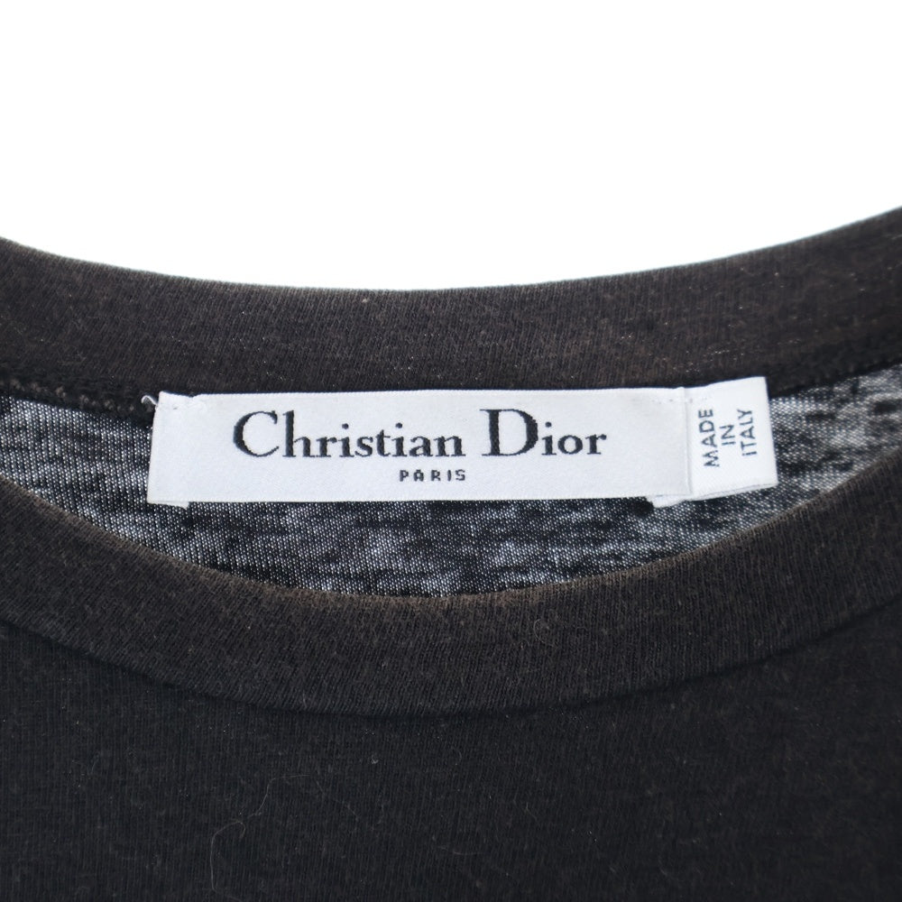 Christian Dior(クリスチャンディオール) ロゴクルーネック半袖フォトTシャツ カットソー ブラック 853T03TY428