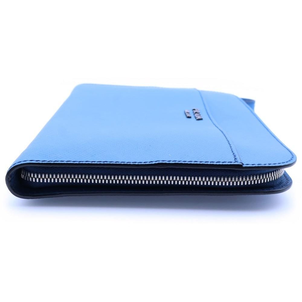 PRADA(プラダ) サフィアーノ クラッチバッグ セカンドバッグ ライトブルー レザー シルバー金具 2VF025