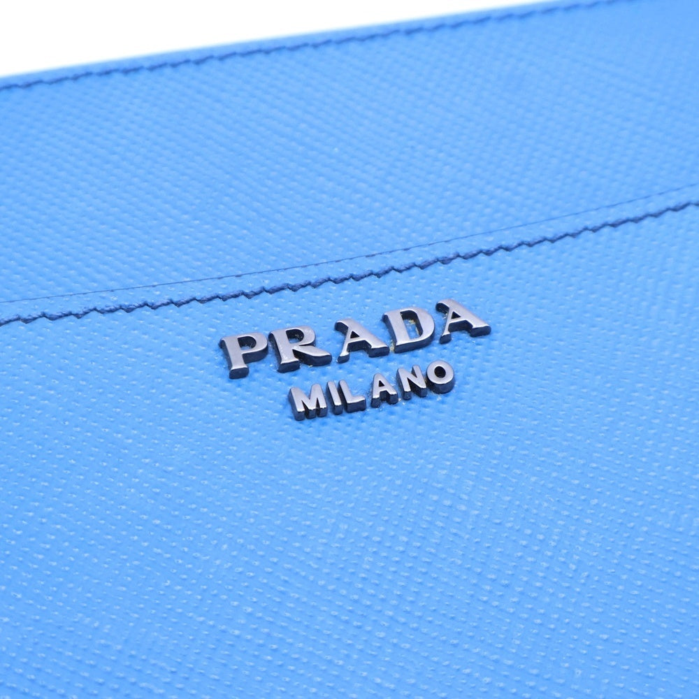 PRADA(プラダ) サフィアーノ クラッチバッグ セカンドバッグ ライトブルー レザー シルバー金具 2VF025