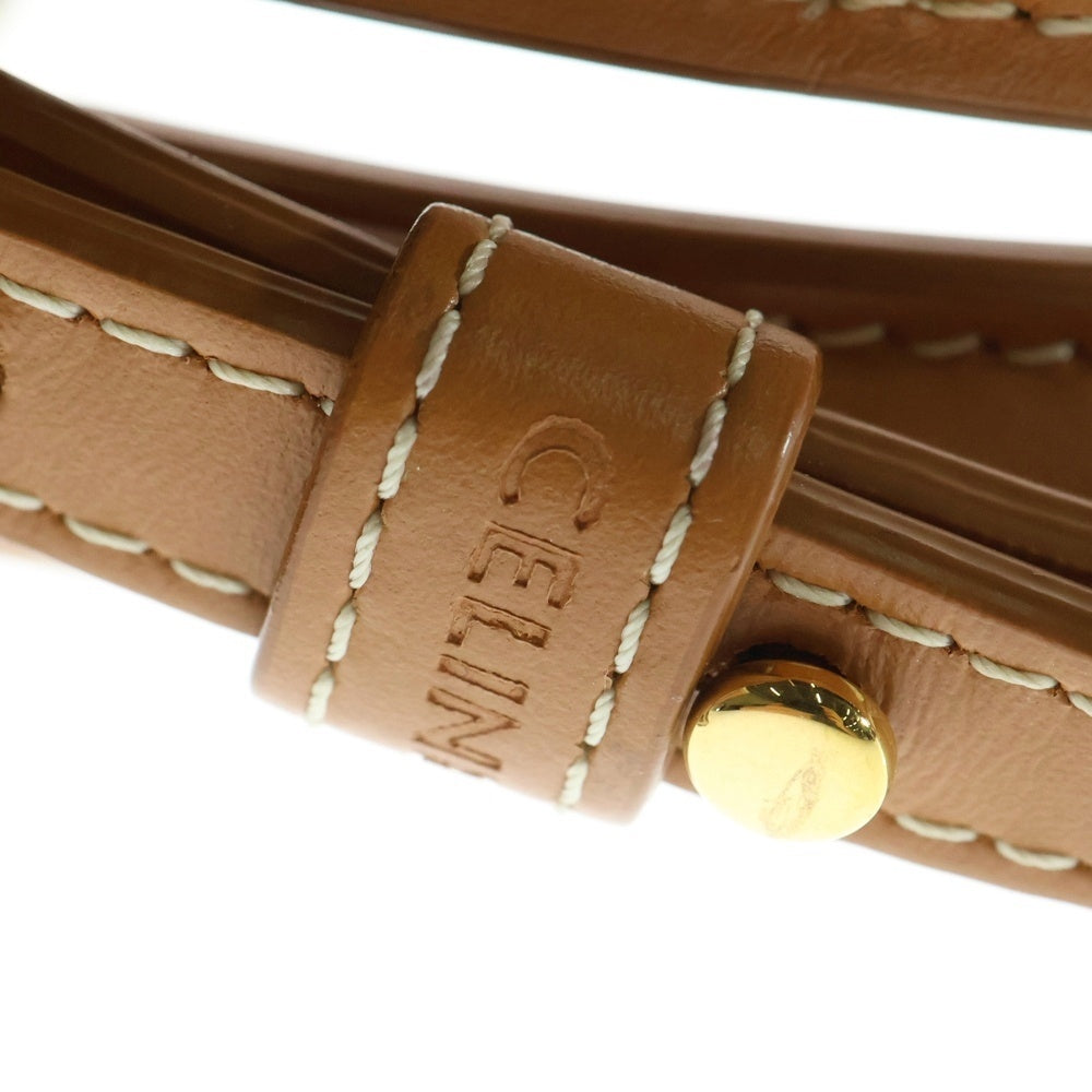CELINE(セリーヌ) ミニバーティカルカバ ハンドバッグ ショルダーバッグ ミニトートバッグ アイボリー×ブラウン ゴールド金具