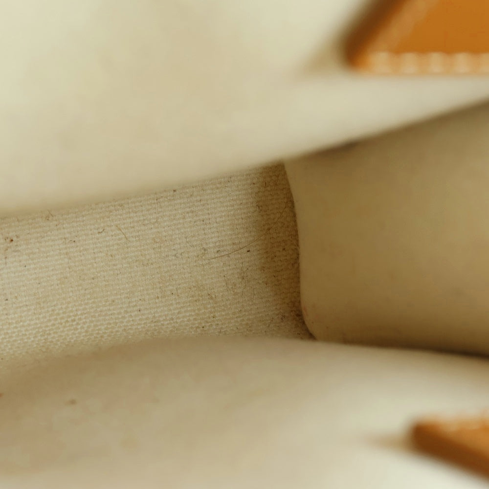 CELINE(セリーヌ) ミニバーティカルカバ ハンドバッグ ショルダーバッグ ミニトートバッグ アイボリー×ブラウン ゴールド金具