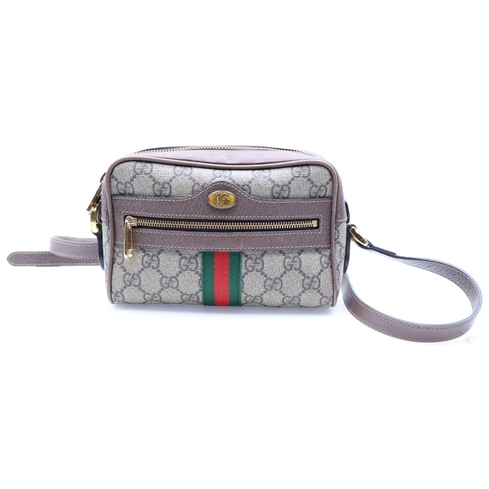 GUCCI(グッチ) オフィディア GGスプリーム ショルダーバッグ ブラウン×ベージュ キャンバス×レザー ゴールド金具