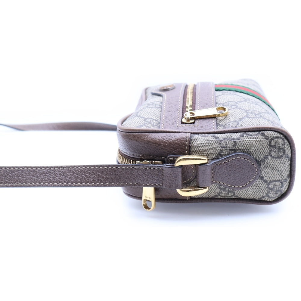 GUCCI(グッチ) オフィディア GGスプリーム ショルダーバッグ ブラウン×ベージュ キャンバス×レザー ゴールド金具