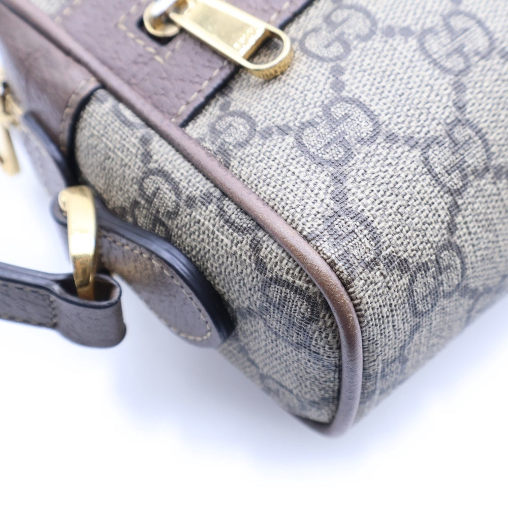 GUCCI(グッチ) オフィディア GGスプリーム ショルダーバッグ ブラウン×ベージュ キャンバス×レザー ゴールド金具