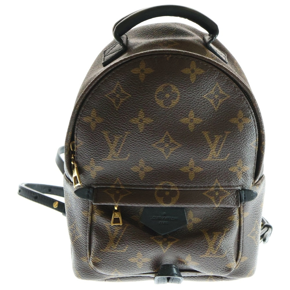 LOUIS VUITTON(ルイヴィトン) モノグラム パームスプリングス ミニ リュックサック バックパック ブラウン×ブラック レザー×PVC ゴールド金具 M41562