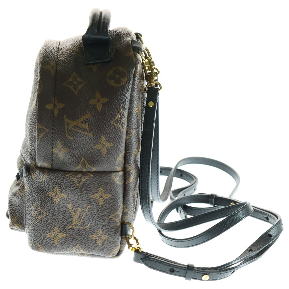 LOUIS VUITTON(ルイヴィトン) モノグラム パームスプリングス ミニ リュックサック バックパック ブラウン×ブラック レザー×PVC ゴールド金具 M41562