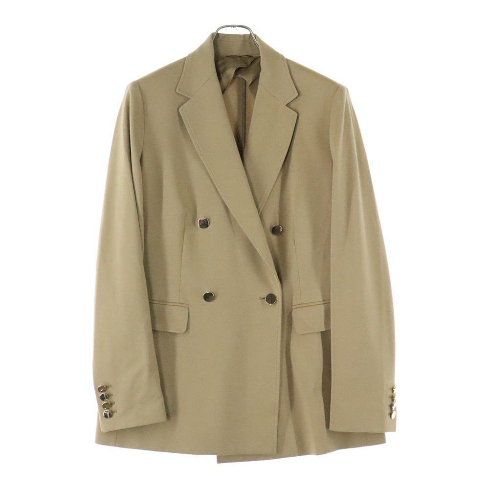 Max Mara(マックスマーラ) アセテート ゴールドボタン ダブルブレスト テーラードジャケット ベージュ レディース 24169110116