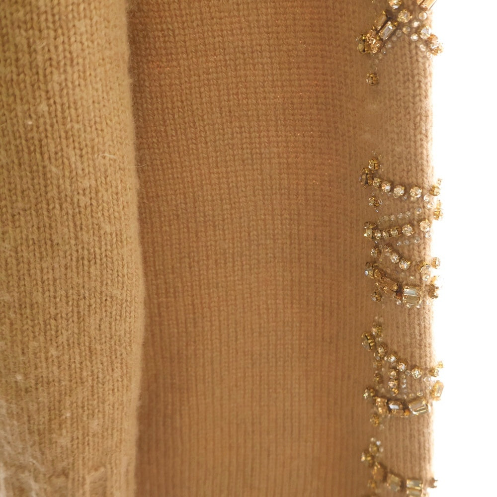 Max Mara(マックスマーラ) ビジュー装飾 カシミヤ混 ウール ニット プルオーバーパーカー フーディー ブラウン レディース 2313660739 6 50