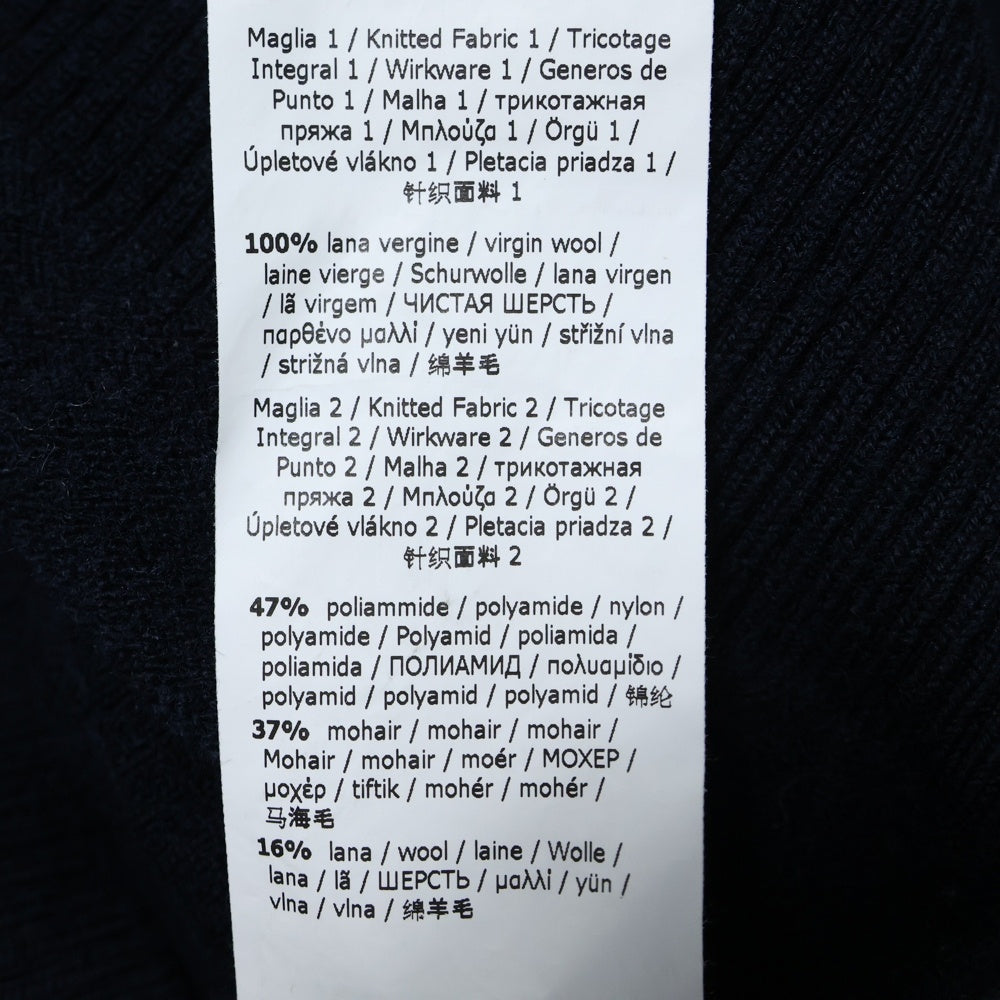 Max Mara(マックスマーラ) アンカー ジャガード柄 モヘア混 ウール クルーネック ロングスリーブ 長袖 ニット セーター ネイビー レディース 2363662039