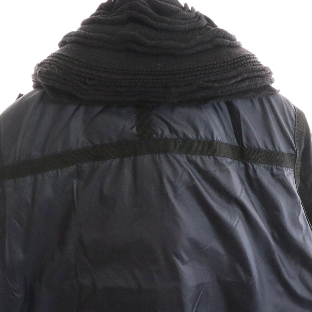 MONCLER(モンクレール) 20AW SHIZU シズ ニット切り替え クロップド ショート丈 ジップアップ ダウンジャケット ネイビー レディース 1109S4592905 53048