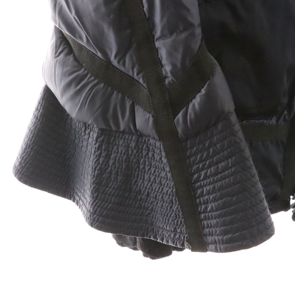 MONCLER(モンクレール) 20AW SHIZU シズ ニット切り替え クロップド ショート丈 ジップアップ ダウンジャケット ネイビー レディース 1109S4592905 53048