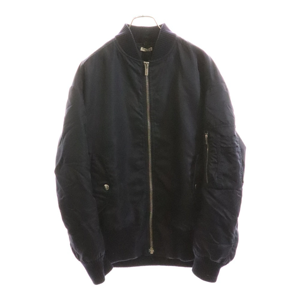miumiu(ミュウミュウ) 18AW バックタグワッペン ジップアップ 中綿 ボンバージャケット ブルゾン ネイビー ML502