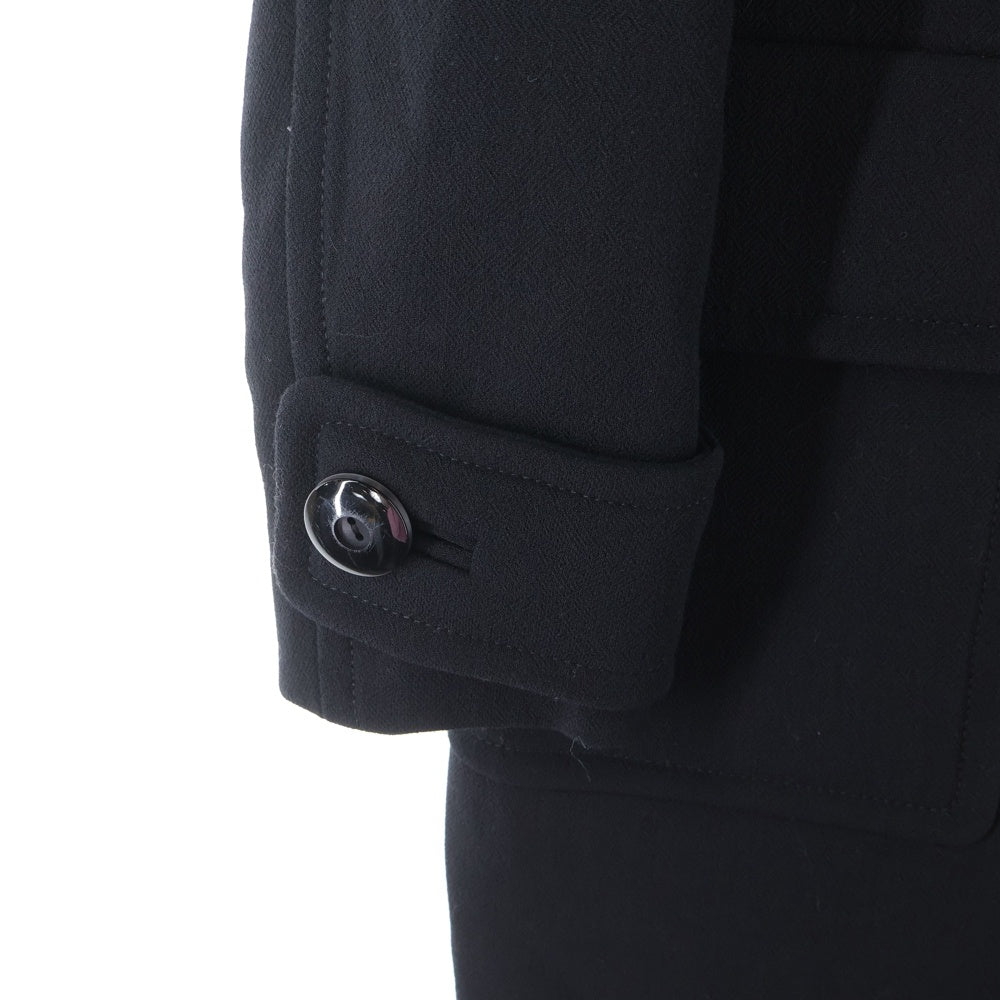 miumiu(ミュウミュウ) 17AW デタッチャブル ウール ステンカラーコート ブラック/ピンク レディース MS1428