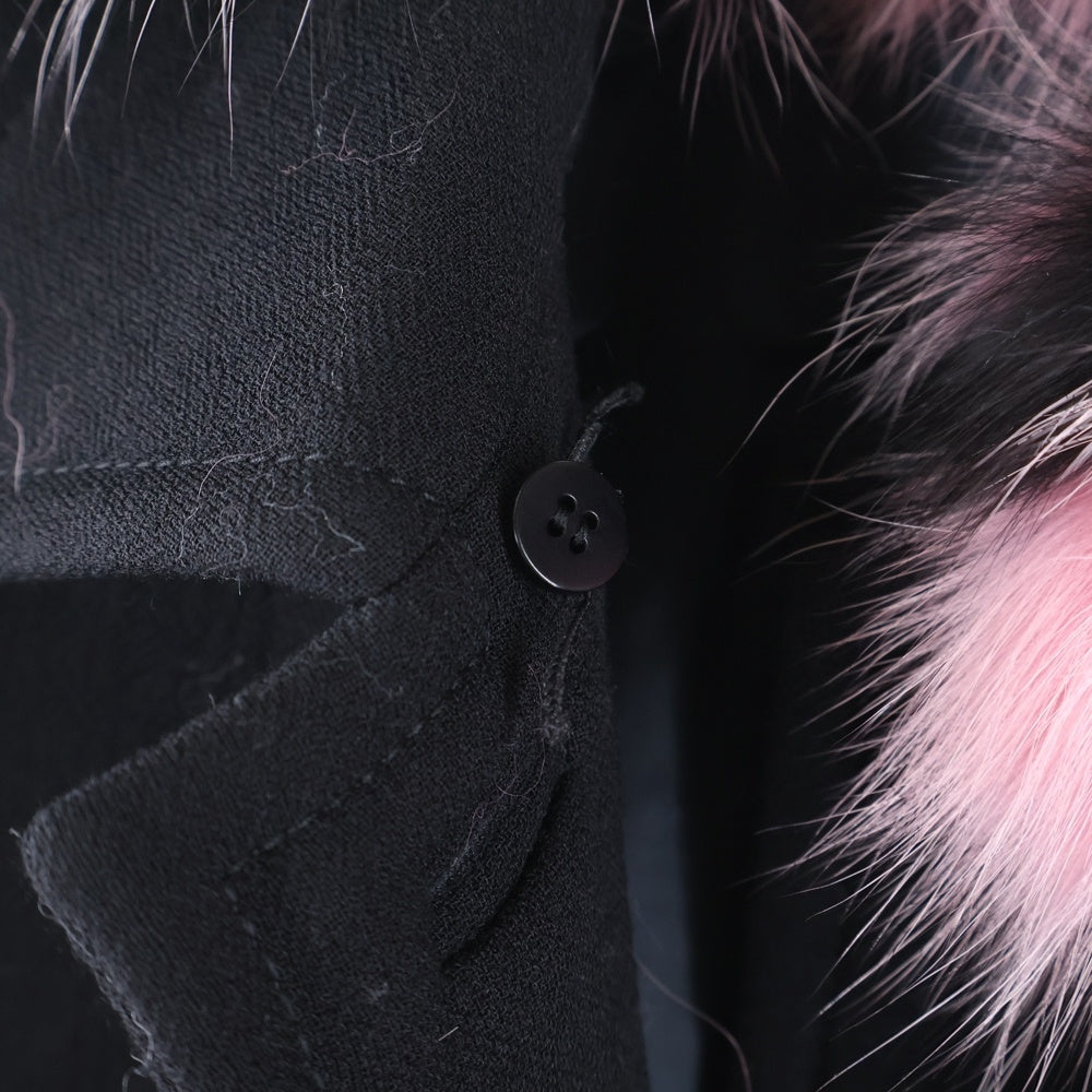 miumiu(ミュウミュウ) 17AW デタッチャブル ウール ステンカラーコート ブラック/ピンク レディース MS1428