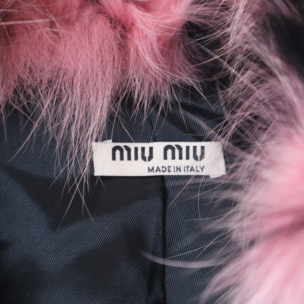 miumiu(ミュウミュウ) 17AW デタッチャブル ウール ステンカラーコート ブラック/ピンク レディース MS1428