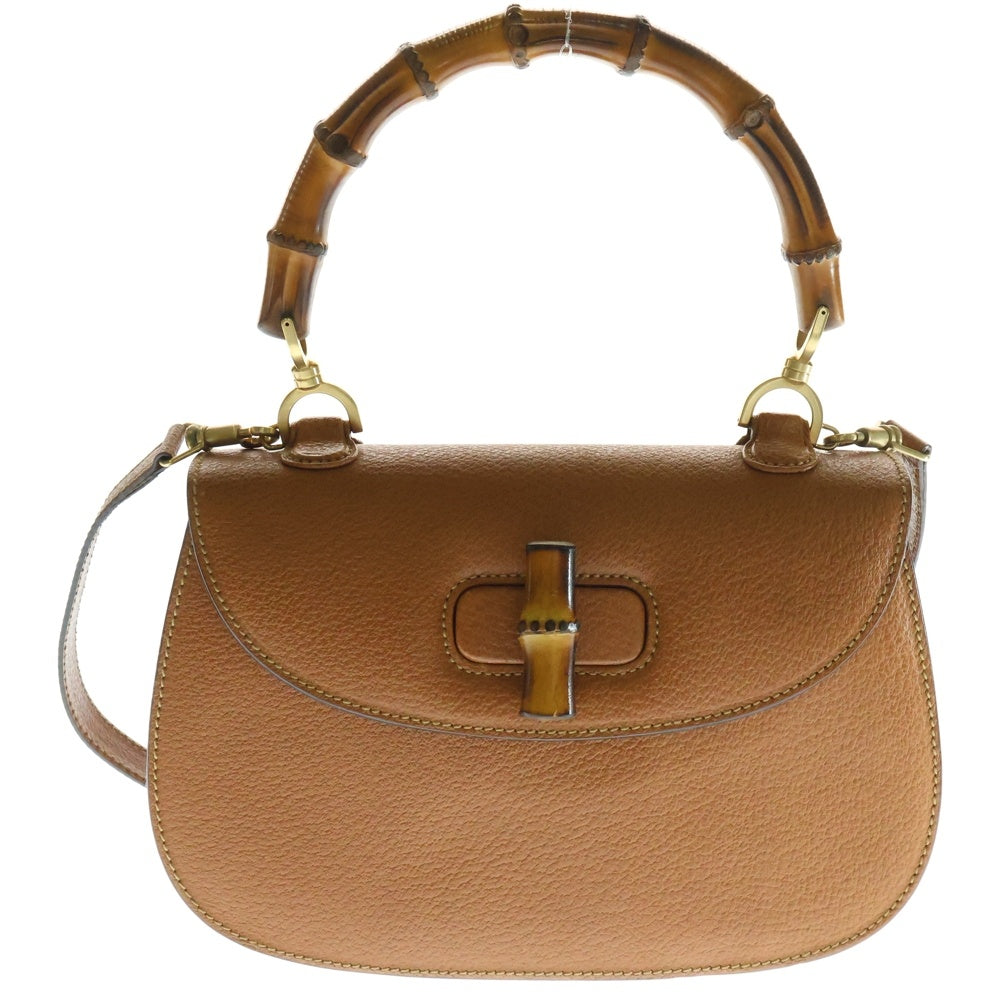 GUCCI(グッチ) オールドグッチ バンブー ハンドバッグ ショルダーバッグ ブラウン ゴールド金具 レザー 000‐2113‐0633