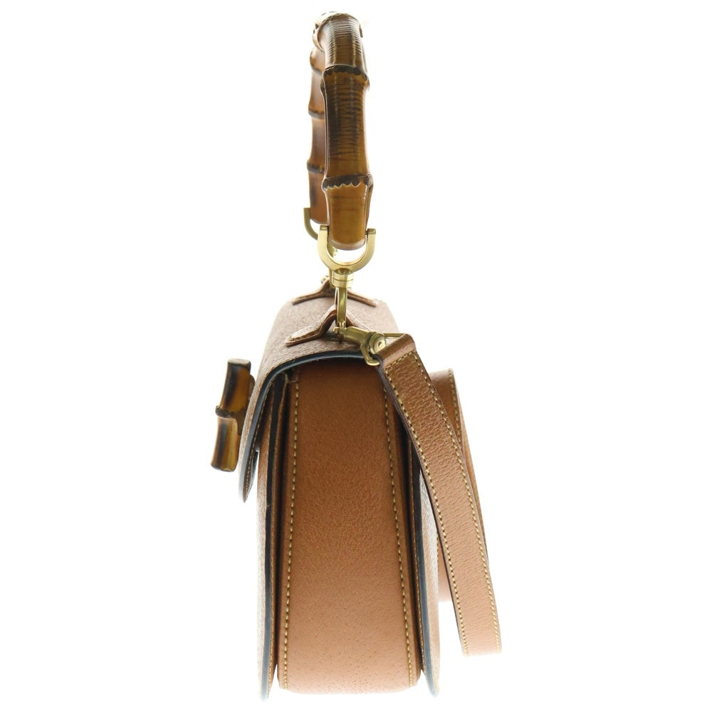 GUCCI(グッチ) オールドグッチ バンブー ハンドバッグ ショルダーバッグ ブラウン ゴールド金具 レザー 000‐2113‐0633